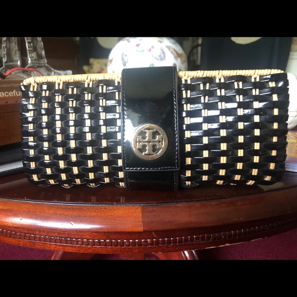 Tory Burch Handbags - Tory Burch Black and Tan clutch